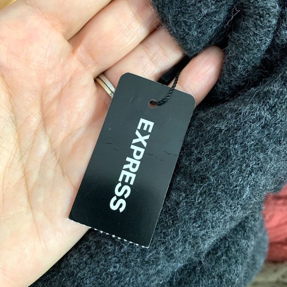 NWT EXPRESS Dark Grey Mock Neck Tunic Sweater Sz XS - Picture 12 of 13